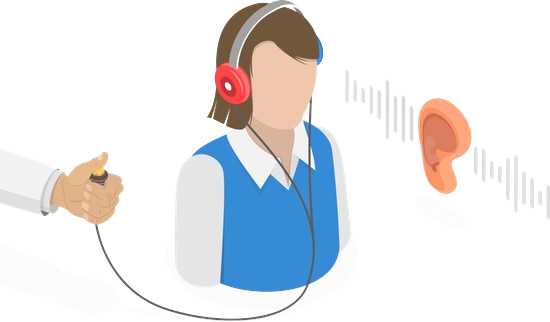 Icono chica haciendo pruebas